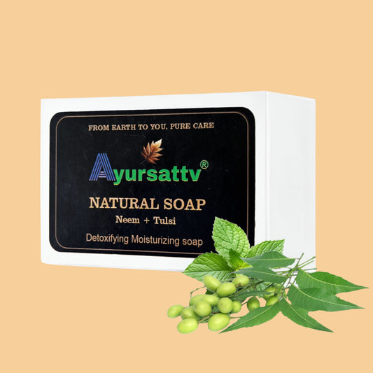 Ayursattv Neem Tulsi Natural Soap Prevents blackheads Of Skin