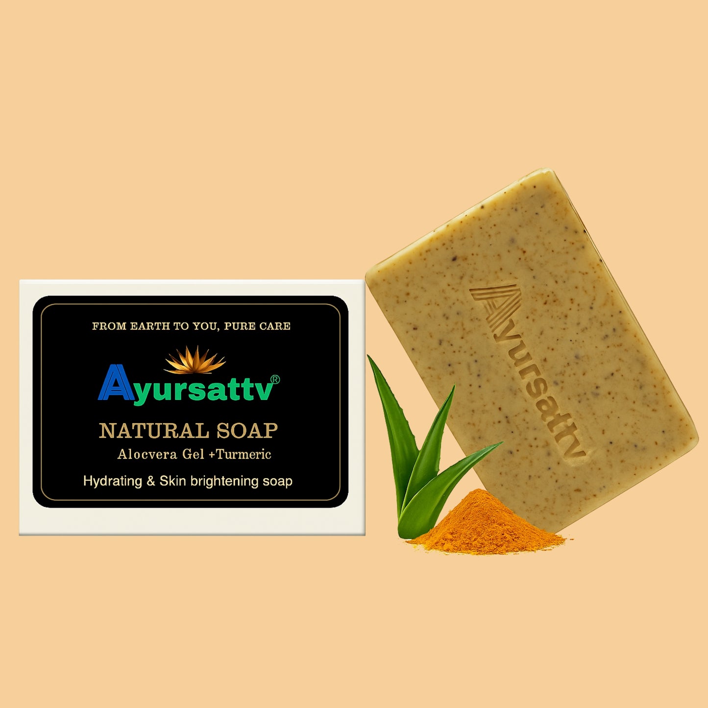 Ayurvedic Aloe Vera & Turmeric Soap (Aloe Vera & Turmeric & Natural Ingrediants )