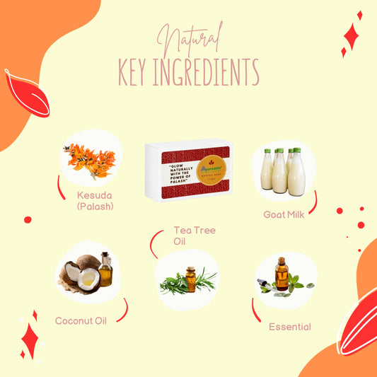 AyurSattv Kesuda Soap – Natural Glow with the Power of Palash pack of 3 [100 * 3] 300gm Care & Freshness with pure botanical ingredients