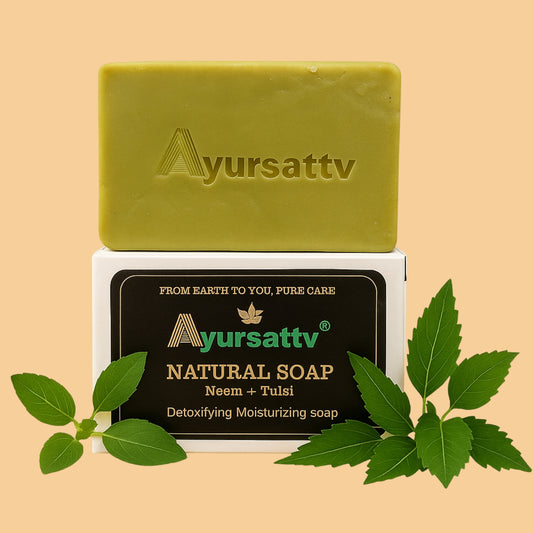 Neem & Tulsi Ayurvedic Handmade soap For Soft & Brightening skin