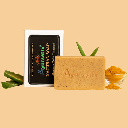 Ayursattv Aloe Vera & Turmeric Ayurvedic Soap For Brightening & Moisturising Skin