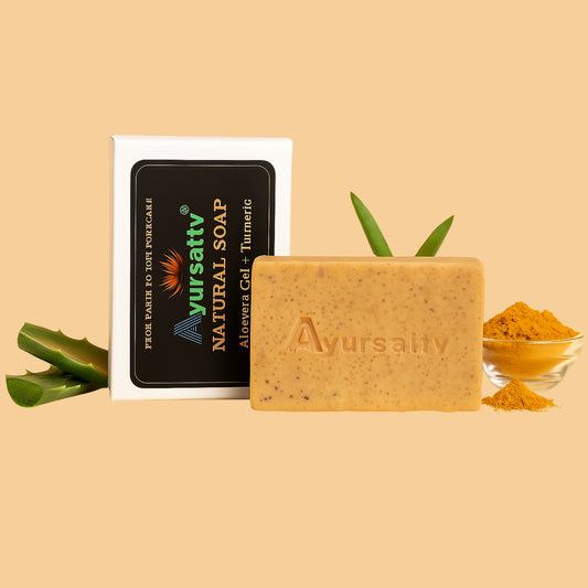 Ayursattv Aloe Vera & Turmeric Ayurvedic Soap For Brightening & Moisturising Skin