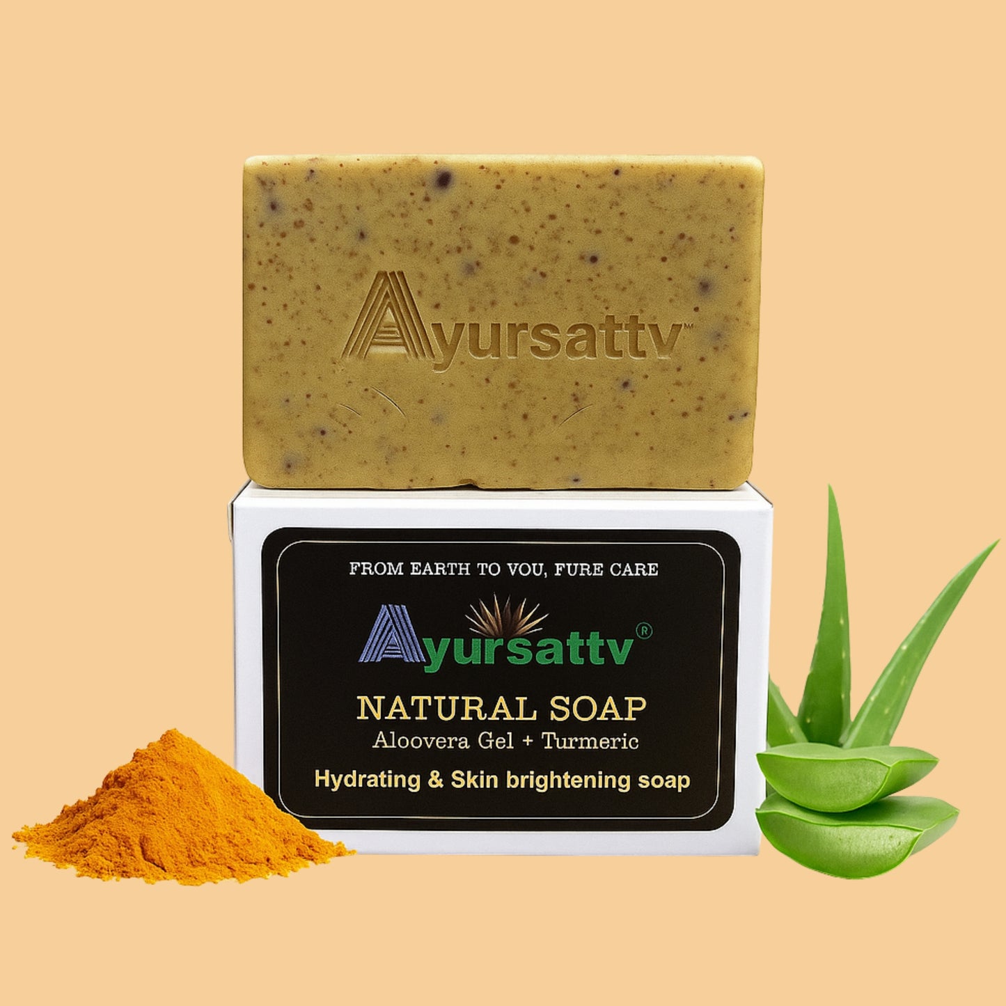 Turmeric & Aloe Vera Natural Soap , Hydreting & Skin Brightening Soap